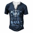 Im A Dad And Baker Fathers Day & 4Th Of July Men's Henley T-Shirt Navy Blue