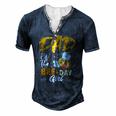 Dad Of The Bee Day Girl Hive Party Matching Birthday Men's Henley T-Shirt Navy Blue