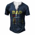 Dad Crossword Puzzle Fathers Day Love Word Games Saying Men's Henley T-Shirt Navy Blue