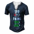 Mens Dad Fathers Day Birthday Twins Twin Dad Men's Henley T-Shirt Navy Blue