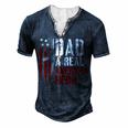 Mens Dad A Real American Hero Daddy Gun Rights Ar-15 4Th Of July Men's Henley T-Shirt Navy Blue