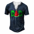 Dad Watermelon Fathers Day Men's Henley T-Shirt Navy Blue