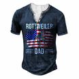 Dog Owner Us Flag 4Th Of July Fathers Day Rottweiler Dad Men's Henley T-Shirt Navy Blue