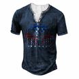 Eagle American Flag Vintage Independence Day 4Th Of July Usa Men's Henley T-Shirt Navy Blue