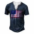 Established 1776 Usa July 4Th Us Flag America Men's Henley T-Shirt Navy Blue