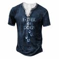 Father Of Dogs Paw Prints Men's Henley T-Shirt Navy Blue