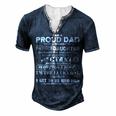 Father Grandpa I Am A Proud Dad Of A Freaking Awesome Daughter406 Family Dad Men's Henley Button-Down 3D Print T-shirt Navy Blue