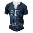 Father Grandpa I Dont Have A Step Daughter I Have A Freaking Awesome Daughter 165 Family Dad Men's Henley Button-Down 3D Print T-shirt Navy Blue