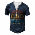 Father Grandpa I Have Two Titles Dad And Step Dad Vintage Fathers Day 67 Family Dad Men's Henley Button-Down 3D Print T-shirt Navy Blue