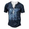 Father Grandpa Im A Proud In Law Of A Freaking Awesome Daughter In Law386 Family Dad Men's Henley Button-Down 3D Print T-shirt Navy Blue