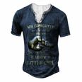 Father Grandpa My Daughter Will Never Be Too Old To Be Daddys Little Girl 61 Family Dad Men's Henley Button-Down 3D Print T-shirt Navy Blue