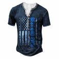 Fathers Day Best Dad Ever With Us American Flag V2 Men's Henley T-Shirt Navy Blue