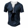Fathers Day Gift Raised By A Hero Called Dad Fathers Day Design And Typography Men's Henley Button-Down 3D Print T-shirt Navy Blue