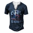 Mens For Fathers Day Tee Fishing Reel Cool Daddy Men's Henley T-Shirt Navy Blue