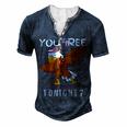 Are You Free Tonight 4Th Of July American Dabbing Bald Eagle Men's Henley T-Shirt Navy Blue