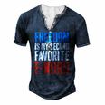 Womens Freedom Is My Second Favorite F-Word 4Th Of July V-Neck Men's Henley T-Shirt Navy Blue