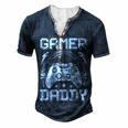 Gamer Daddy Video Gamer Gaming Men's Henley T-Shirt Navy Blue