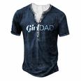Girl Dad Outnumbered Tee Fathers Day From Wife Daughter Men's Henley T-Shirt Navy Blue