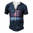 Grampa The Man Myth Legend Fathers Day 4Th Of July Grandpa Men's Henley T-Shirt Navy Blue