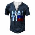Haiti Flag Haiti Nationalist Haitian Men's Henley T-Shirt Navy Blue