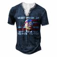 Happy 4Th Of You Know The Thing 4Th Of July Amaica Men's Henley T-Shirt Navy Blue