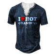 I Heart Hot Grandpas I Love Hot Grandpas Men's Henley T-Shirt Navy Blue