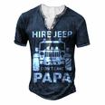 Hirejeep Dont Care Papa T-Shirt Fathers Day Gift Men's Henley Button-Down 3D Print T-shirt Navy Blue