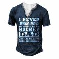 Hockey Dad Dads Ice Hockey Men's Henley T-Shirt Navy Blue