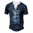 Human Kindness Peace Equality Love Inclusion Diversity Men's Henley T-Shirt Navy Blue