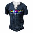 Human Lgbt Flag Gay Pride Month Transgender Men's Henley T-Shirt Navy Blue