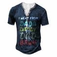 I Went From Dada To Daddy To Dad To Bruh Funny Fathers Day Men's Henley Button-Down 3D Print T-shirt Navy Blue