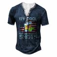 Its Cool Ive Had Both My Shots American Flag 4Th Of July Men's Henley T-Shirt Navy Blue