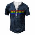 Be You Lgbt Flag Gay Pride Month Transgender Men's Henley T-Shirt Navy Blue
