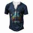 Master Of The Campfire Camping Vintage Camper Men's Henley Button-Down 3D Print T-shirt Navy Blue