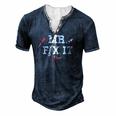 Mr Fix It Fathers Day Hand Tools Papa Daddy Men's Henley T-Shirt Navy Blue