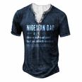 Mens Nigerian Dad Definition Nigerian Daddy Flag Men's Henley T-Shirt Navy Blue