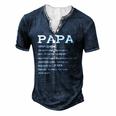 Mens Papa Definition Noun Nutrition Fathers Day Grandpa Men's Henley T-Shirt Navy Blue
