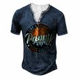 Pappy Like A Grandpa Only Cooler Vintage Retro Fathers Day Men's Henley T-Shirt Navy Blue