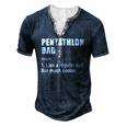 Pentathlon Dad Like Dad But Much Cooler Definition Men's Henley T-Shirt Navy Blue