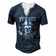 Pirate Daddy Matching Family Dad Men's Henley T-Shirt Navy Blue