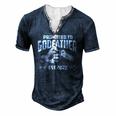 Promoted To Godfather 2022 For First Time Fathers New Dad Men's Henley T-Shirt Navy Blue