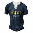 Proud Army Stepdad Fathers Day Men's Henley T-Shirt Navy Blue