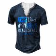 Real Estate Agent Men Dad Realtor Raglan Baseball Men's Henley T-Shirt Navy Blue