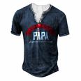 Reel Cool Papa Papa T-Shirt Fathers Day Gift Men's Henley Button-Down 3D Print T-shirt Navy Blue