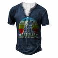 Retro Vintage Dadzilla Father Of The Monsters Men's Henley T-Shirt Navy Blue