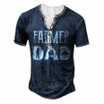 Tractor Dad Farming Father Farm Lover Farmer Daddy V2 Men's Henley T-Shirt Navy Blue