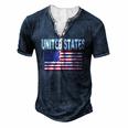 United States Flag Cool Usa American Flags Top Tee Men's Henley T-Shirt Navy Blue