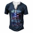 Veteran Dad 4Th Of July Or Labor Day Men's Henley T-Shirt Navy Blue