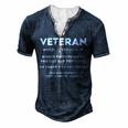 Veteran Definition Funny Proud Veteran Military Meaning T-Shirt Men's Henley Button-Down 3D Print T-shirt Navy Blue