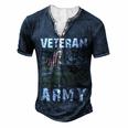 Veteran Veterans Day Us Army Veteran 8 Navy Soldier Army Military Men's Henley Button-Down 3D Print T-shirt Navy Blue